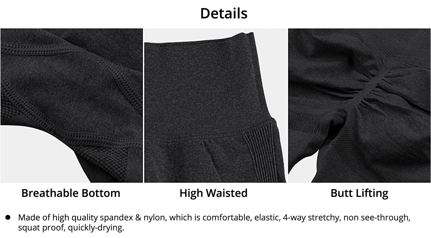 Fitness Gym Wear, Seamless Sports Leggings for Women, Pants Tights, High Waist Workout Shorts